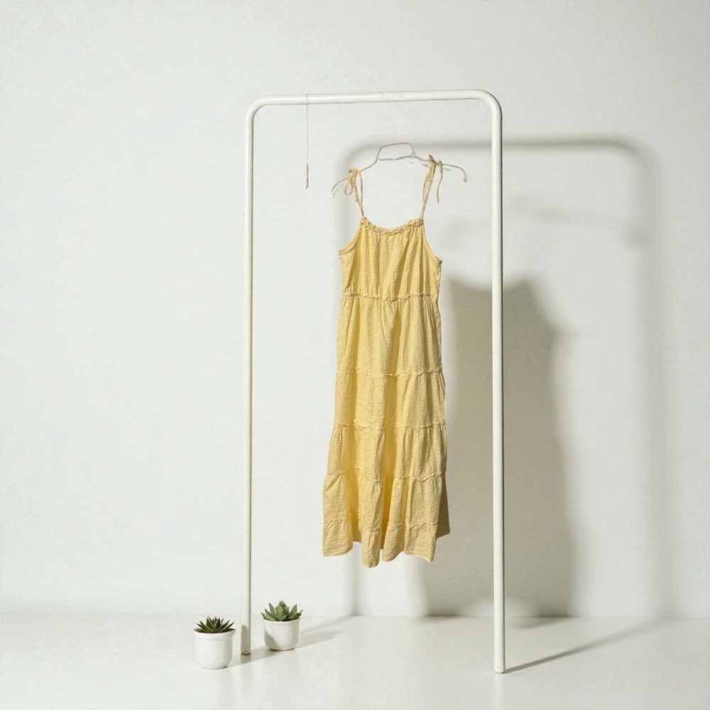 Jessica Simpson Light Yellow Tiered Maxi Dress - Picture 3 of 10